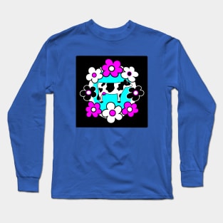 Happy Cow with Flowers Long Sleeve T-Shirt